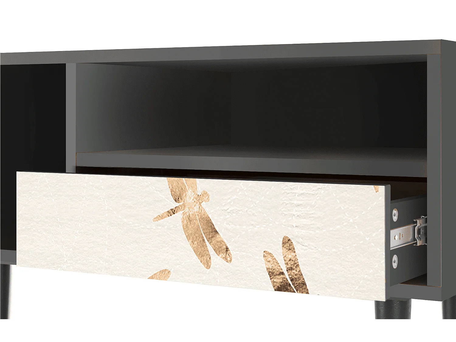 TV-meubel - 115х59х48 cm - T3 - Nude Dragonflies, Antraciet