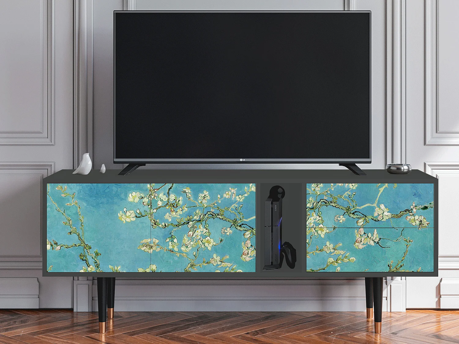 Mobile TV - 170х69х48 cm - T1 - Almond Blossom, Antracite