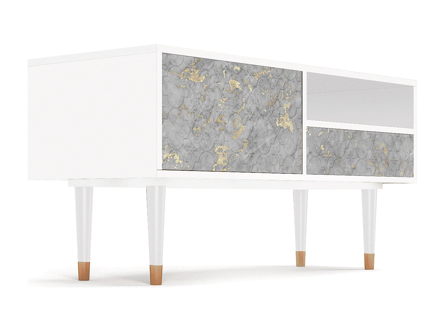 Meuble TV - 115х59х48 cm - T3 - Mariana Trench, Blanc