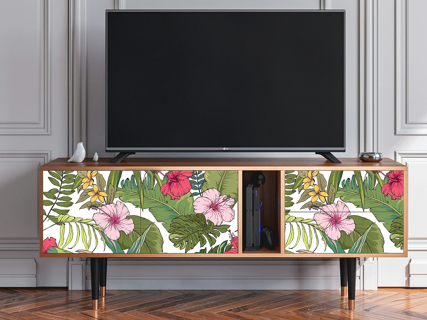 Mobile TV - 170х69х48 cm - T1 - Verdant Tropics, Noce