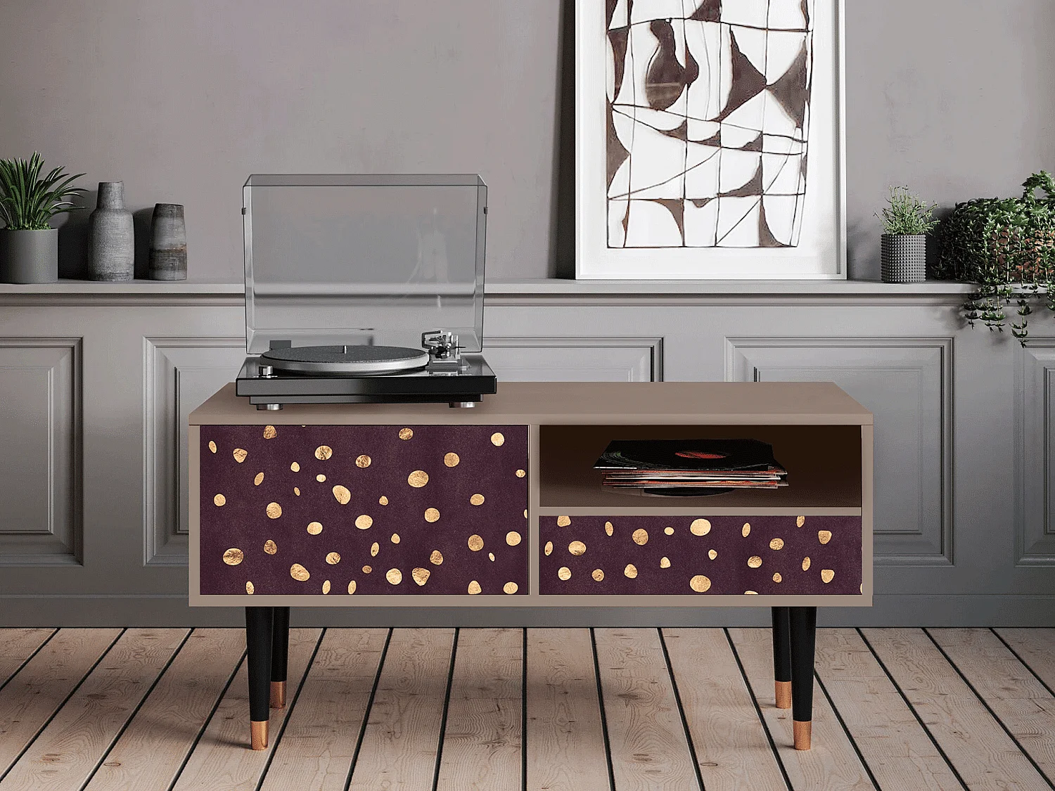 TV-meubel - 115х59х48 cm - T3 - Glowworms, Latte