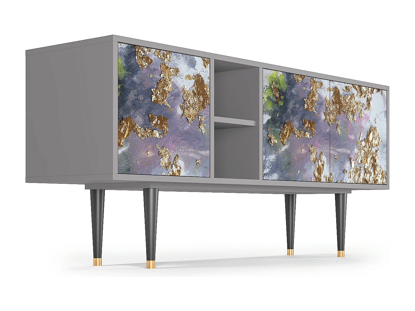 TV-meubel - 150х69х41 cm - T5 - Planet Earth, Grijs