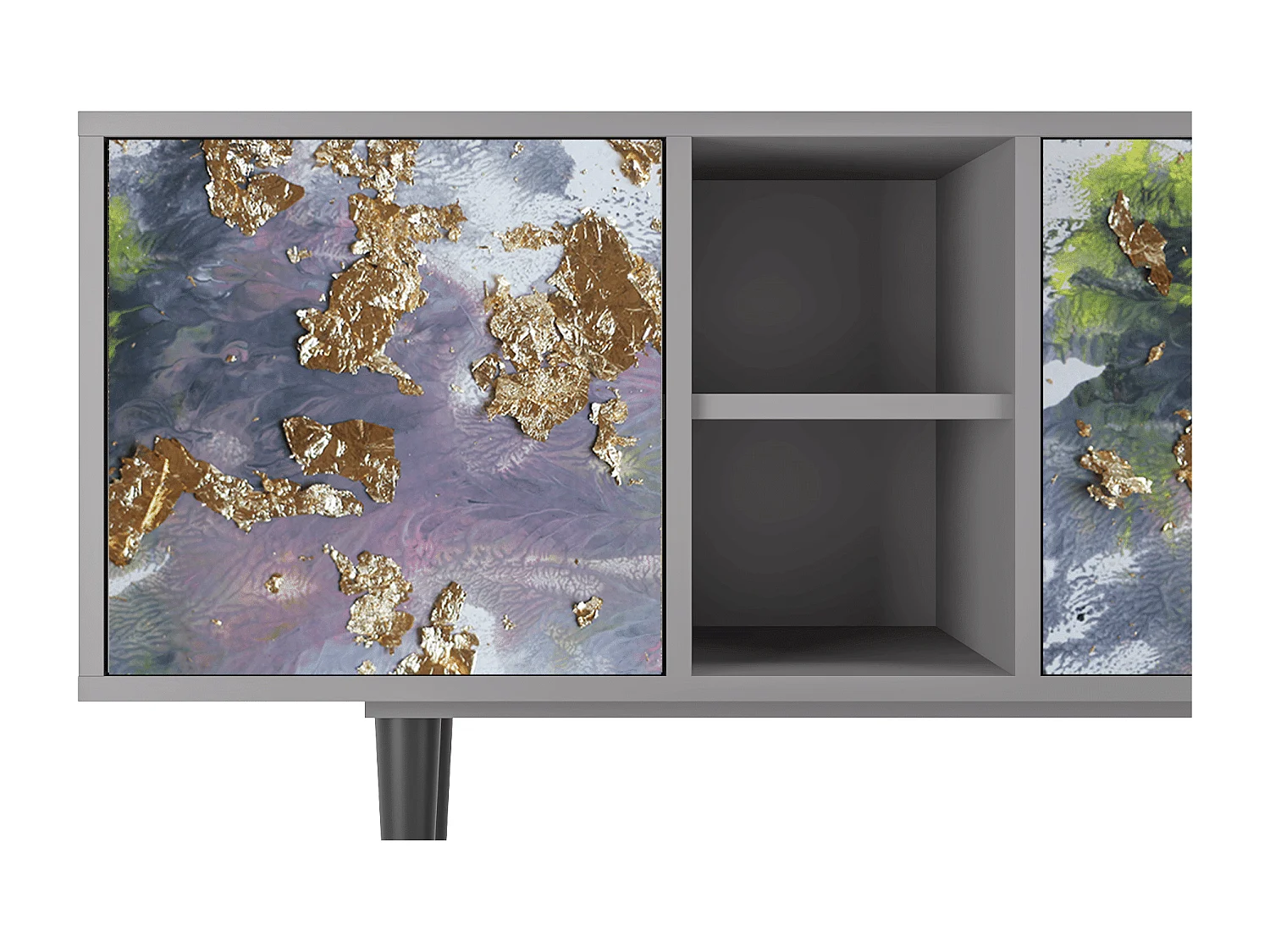 TV-meubel - 150х69х41 cm - T5 - Planet Earth, Grijs