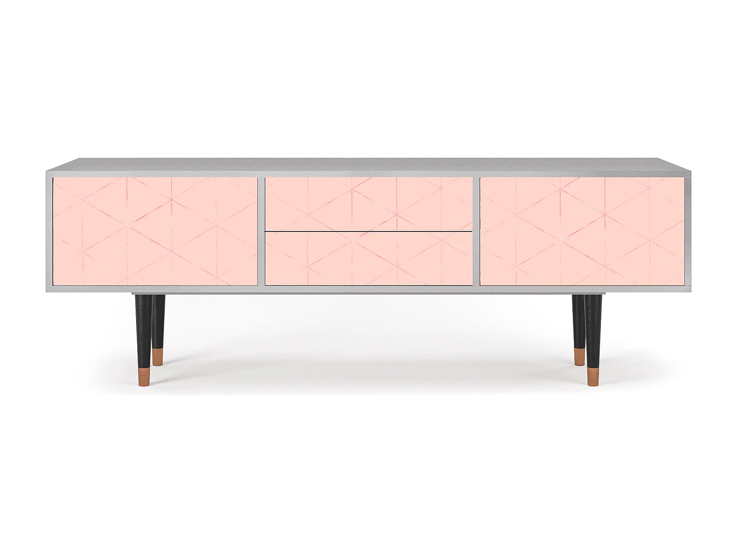 Mueble de TV - 170х59х48 cm - T4 - Rose Quartz, Gris