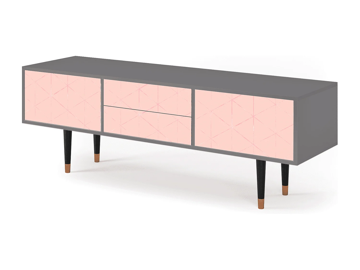 Mueble de TV - 170х59х48 cm - T4 - Rose Quartz, Gris
