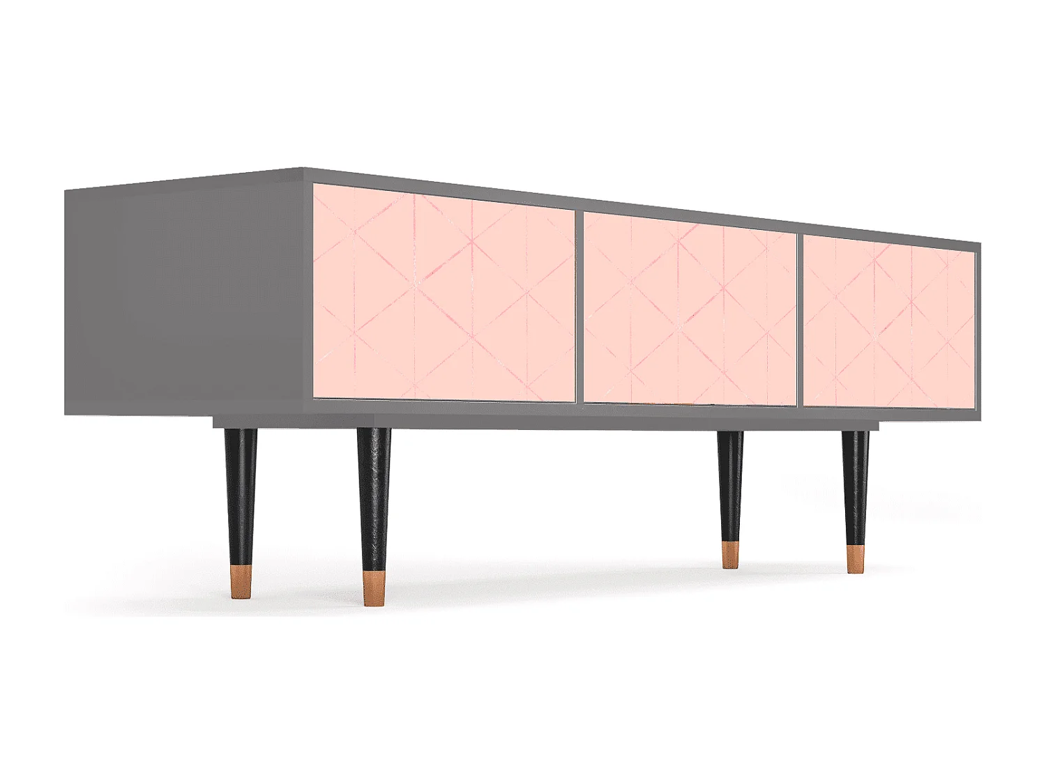 Mueble de TV - 170х59х48 cm - T4 - Rose Quartz, Gris