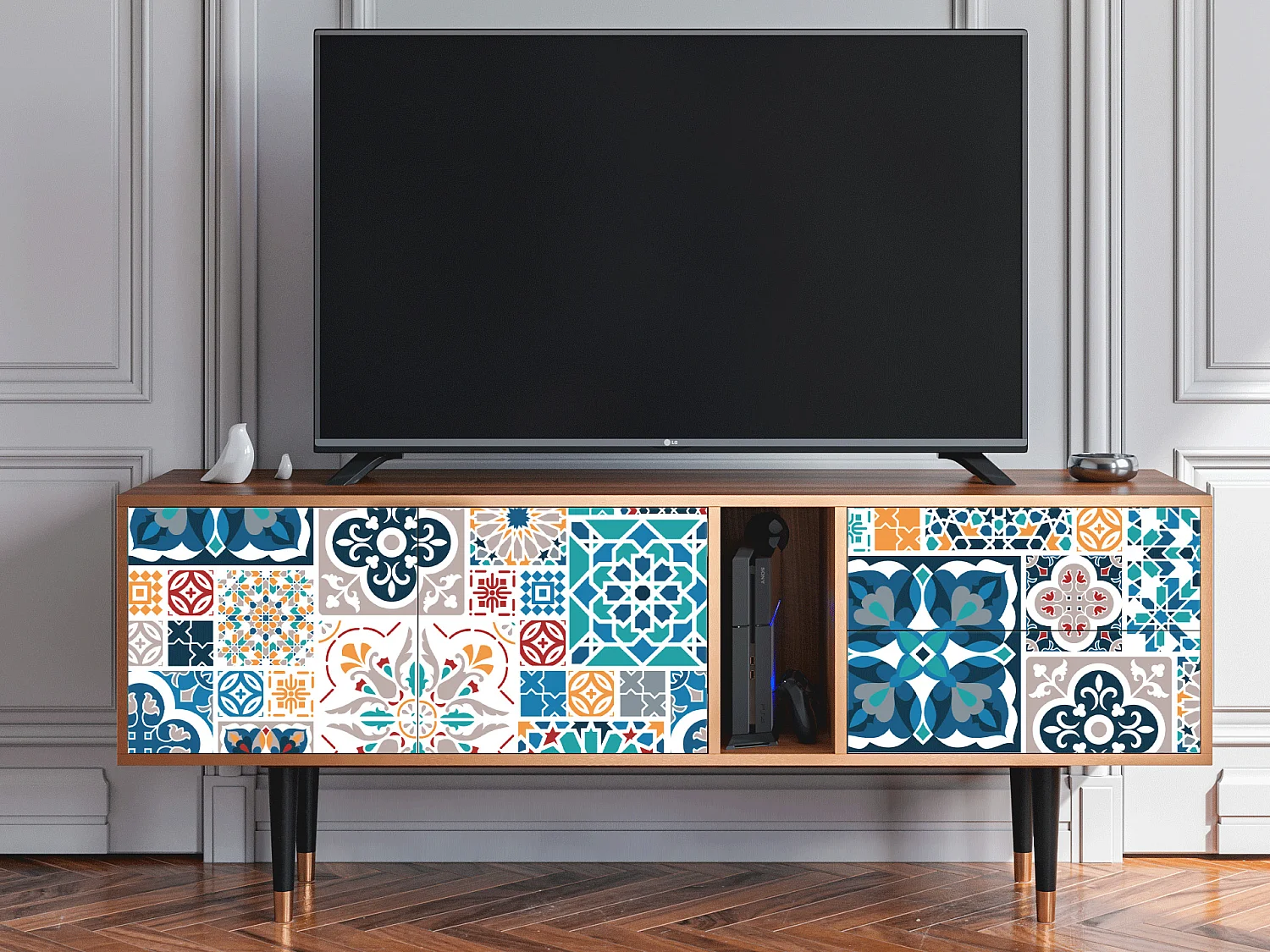 TV-Möbel - 170х69х48 cm - T1 - Moroccan Market, Walnuss