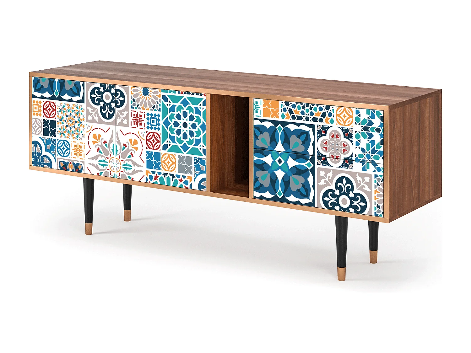 Meuble TV - 170х69х48 cm - T1 - Moroccan Market, Noyer