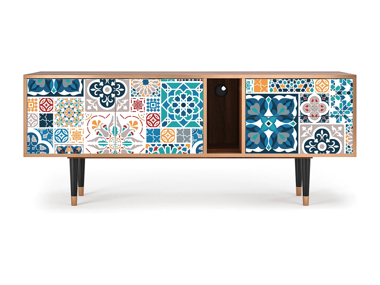 TV-meubel - 170х69х48 cm - T1 - Moroccan Market, Walnoot