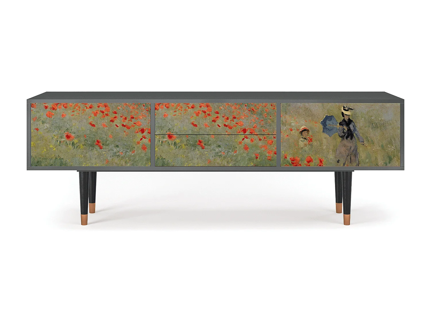 Mobile TV - 170х59х48 cm - T4 - The Poppy Field   , Antracite