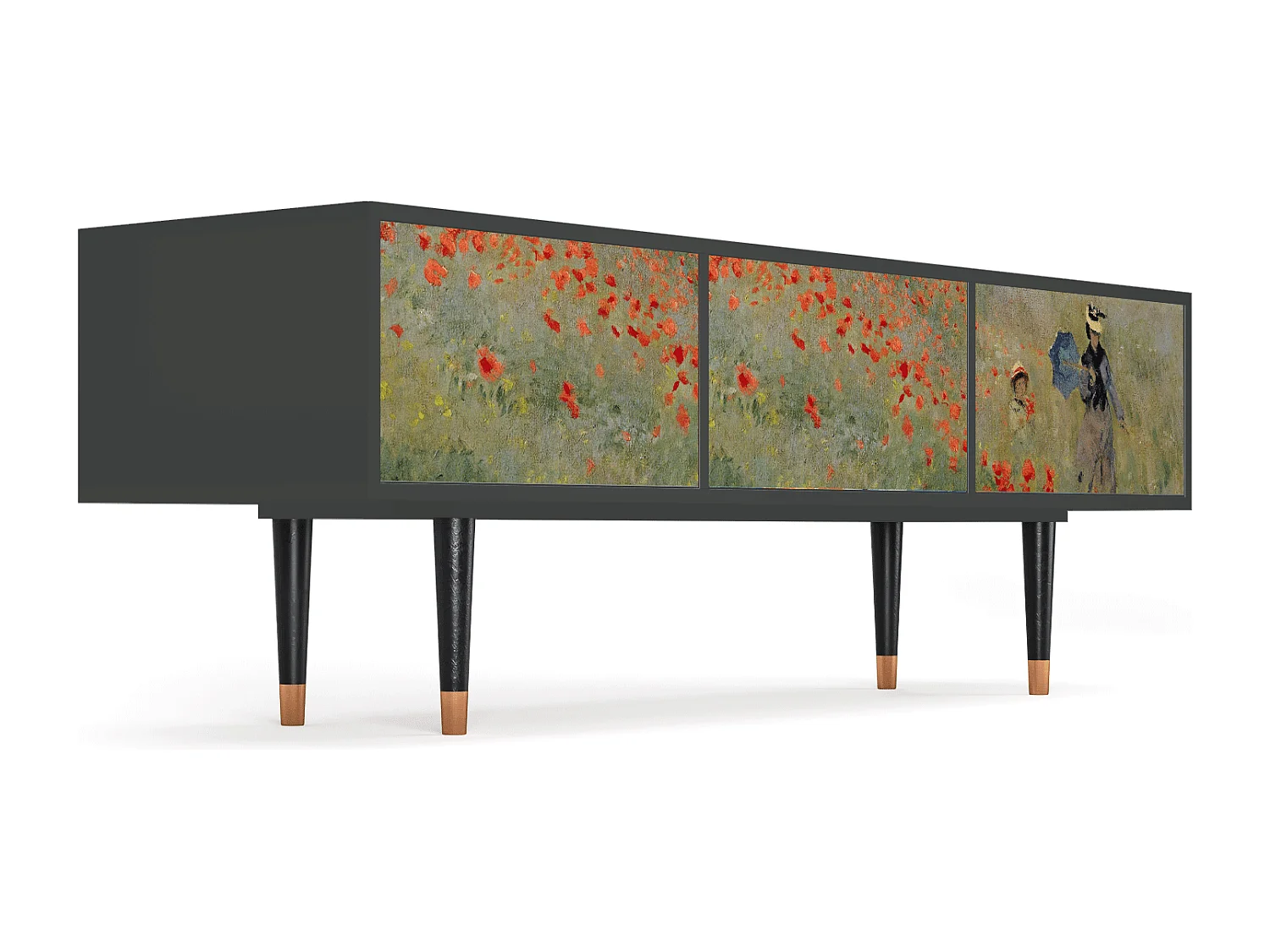 Mobile TV - 170х59х48 cm - T4 - The Poppy Field   , Antracite