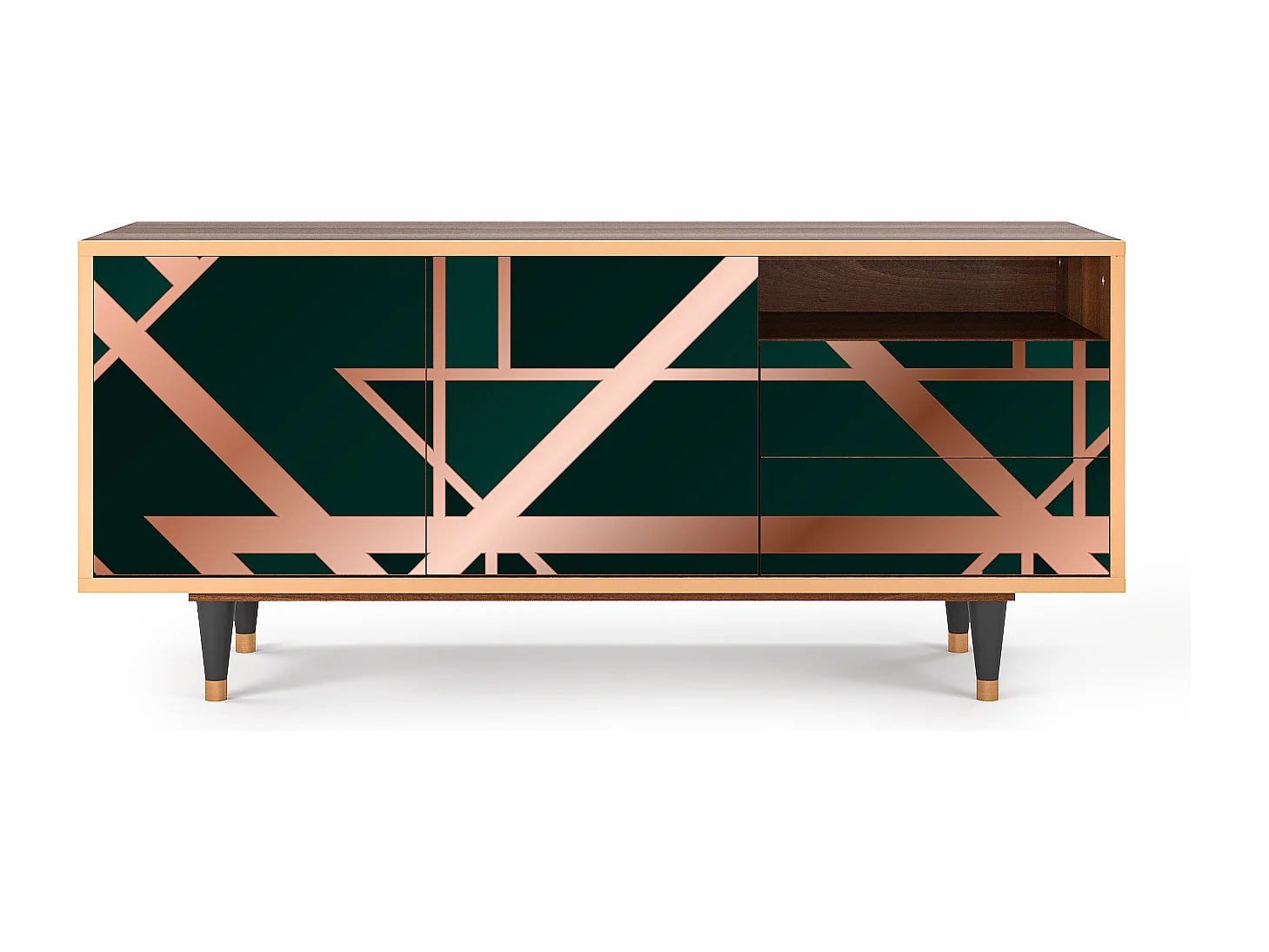 Meuble TV - 125х56х41 cm - T7 - Emerald Gatsby, Noyer