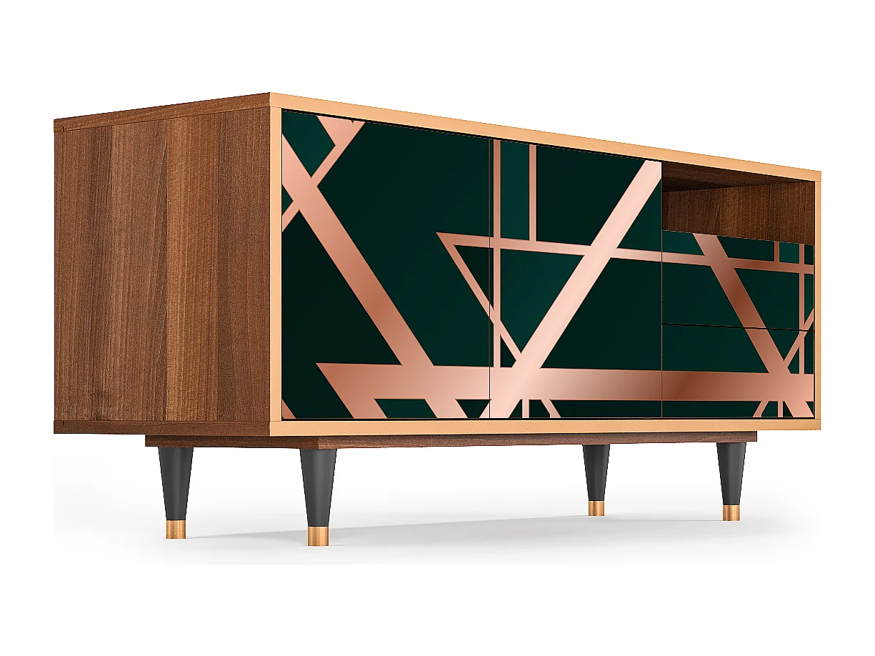 Meuble TV - 125х56х41 cm - T7 - Emerald Gatsby, Noyer