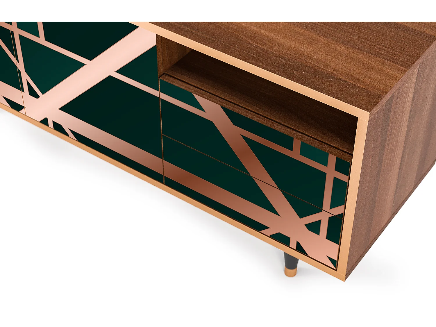 Meuble TV - 125х56х41 cm - T7 - Emerald Gatsby, Noyer