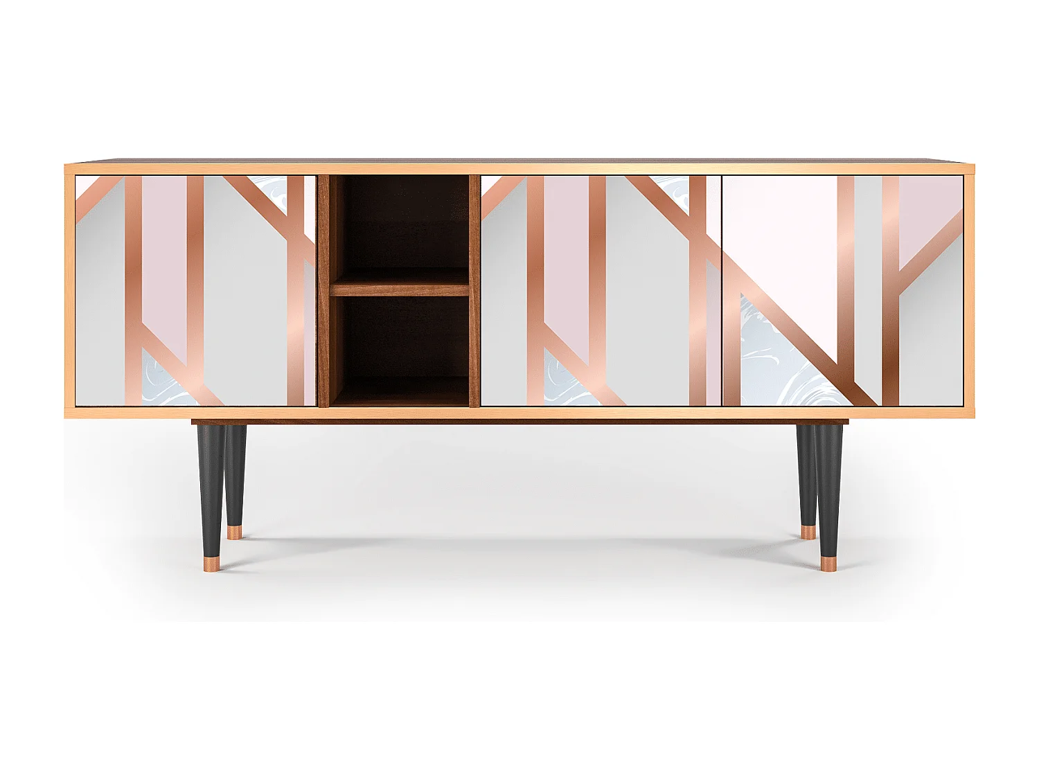 Mueble de TV - 150х69х41 cm - T5 - Champagne Story, Nogal