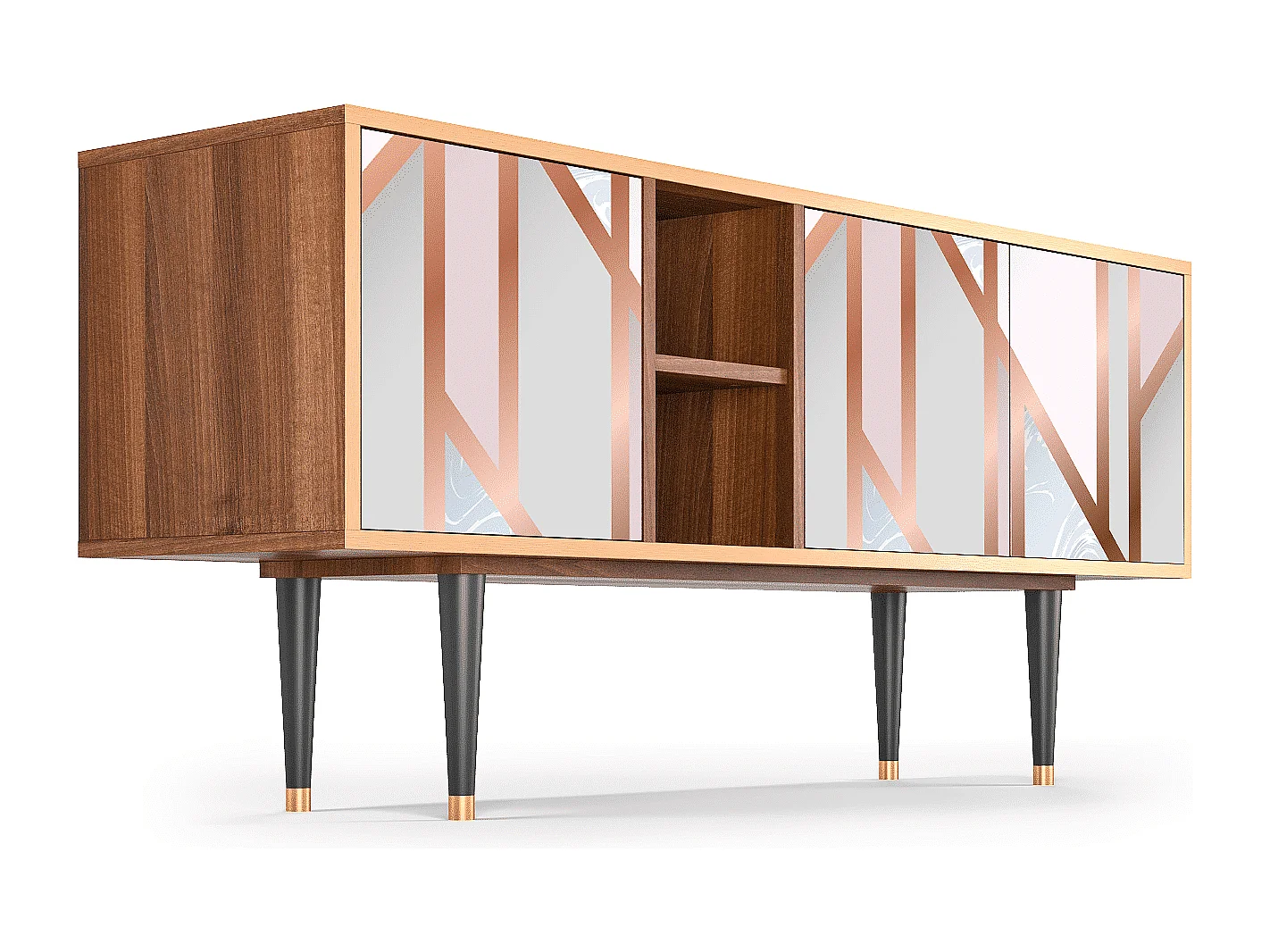 Mueble de TV - 150х69х41 cm - T5 - Champagne Story, Nogal