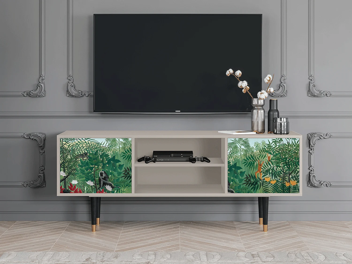 Mobile TV - 170х69х48 cm - T2 - Jungles in Paris, Sabbia