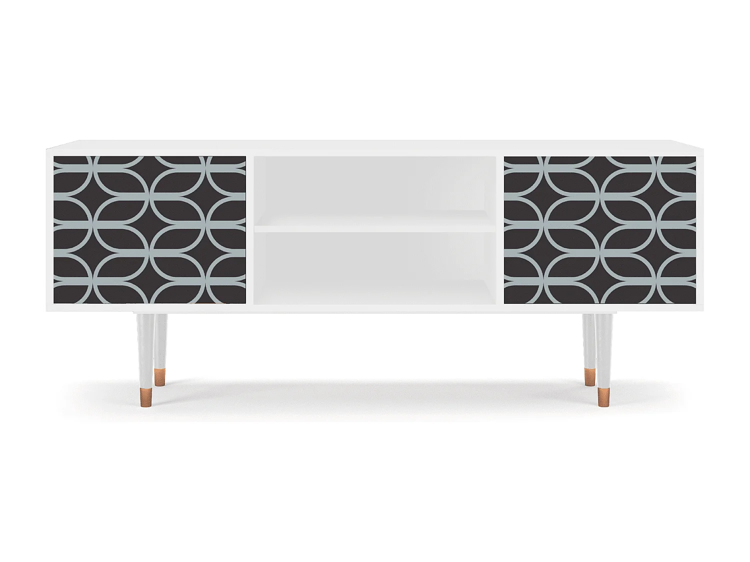 Meuble TV - 170х69х48 cm - T2 - Braided Blue, Blanc