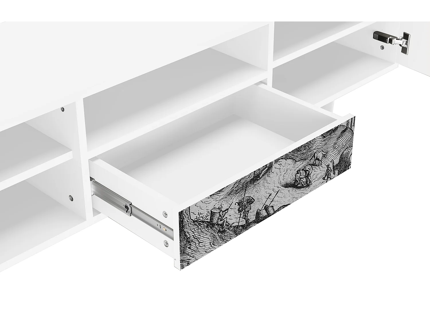 Mobile TV - 170х59х41 cm - T6 - Rusticorum, Bianco