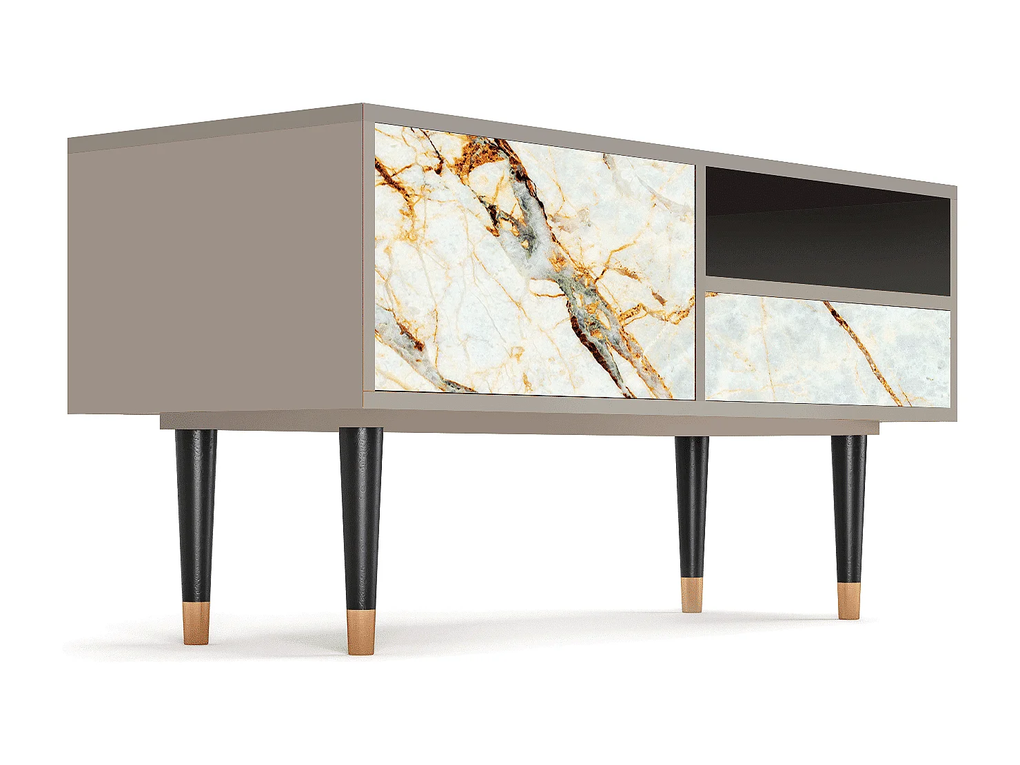 Mueble de TV - 115х59х48 cm - T3 - Areiay Marble, Areia
