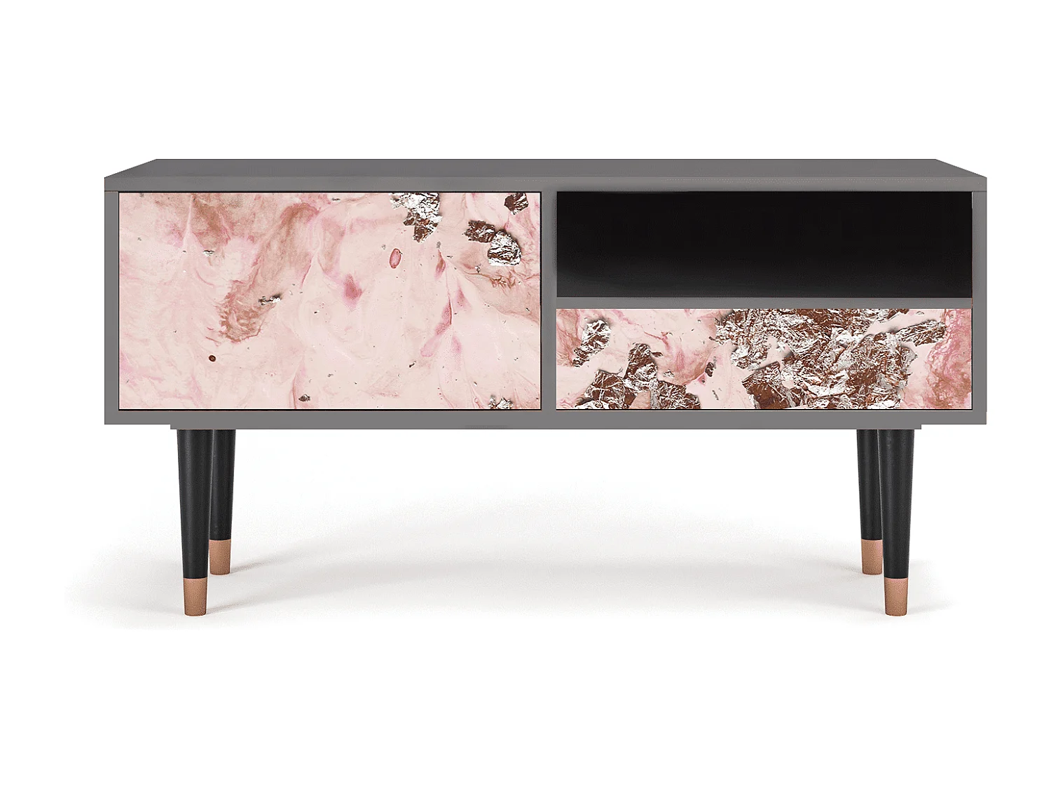 Meuble TV - 115х59х48 cm - T3 - Cotton Candy, Gris