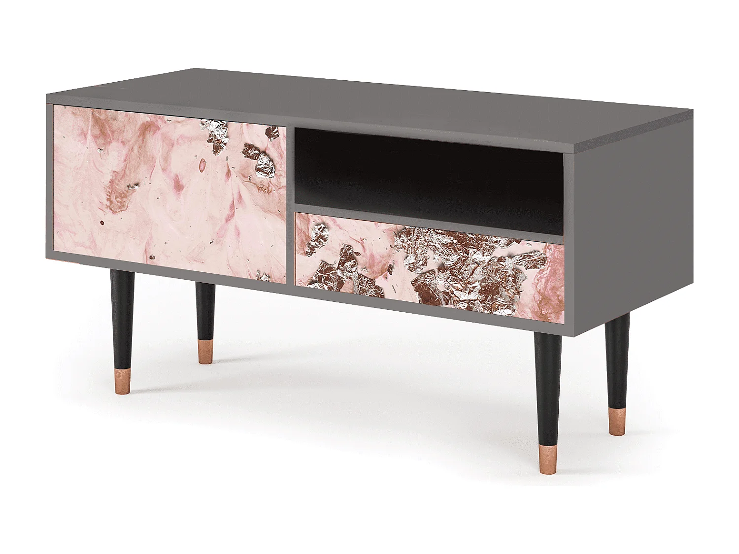 Mueble de TV - 115х59х48 cm - T3 - Cotton Candy, Cinza