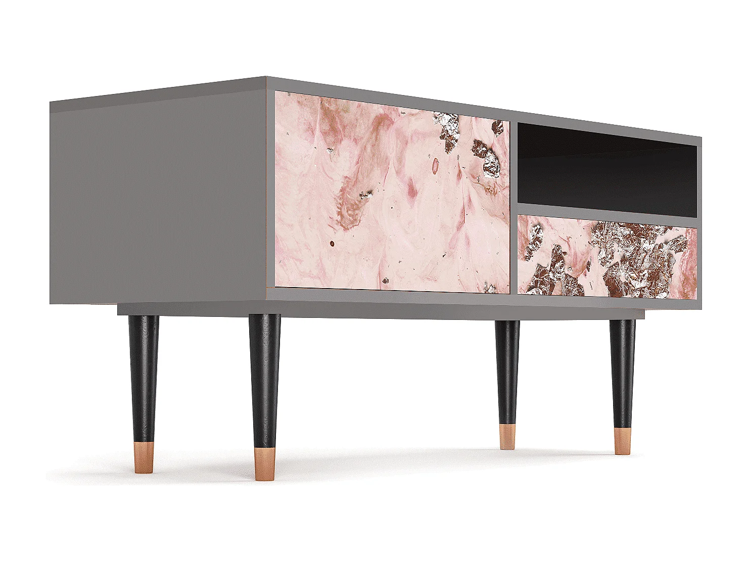 Mueble de TV - 115х59х48 cm - T3 - Cotton Candy, Cinza