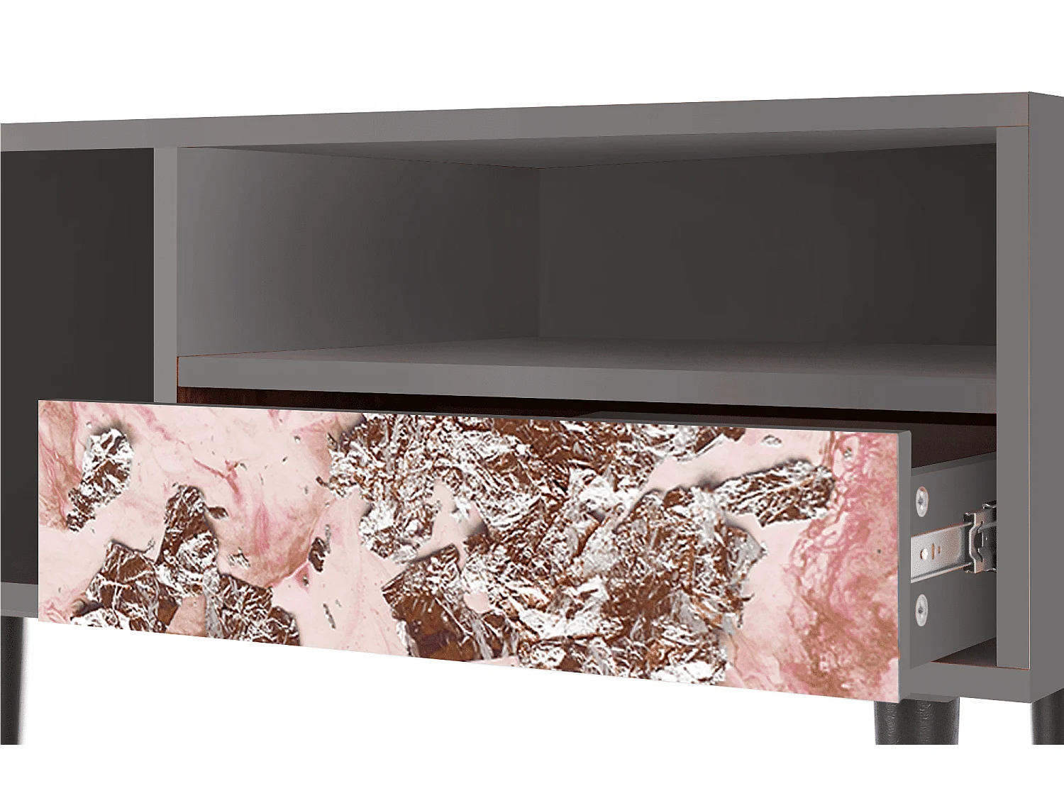 Mueble de TV - 115х59х48 cm - T3 - Cotton Candy, Cinza