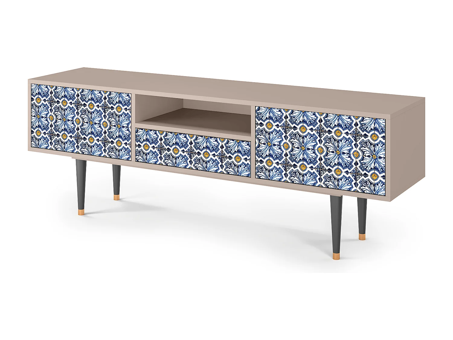 Mobile TV - 170х59х41 cm - T6 - Lovely Cornflowers, Sabbia