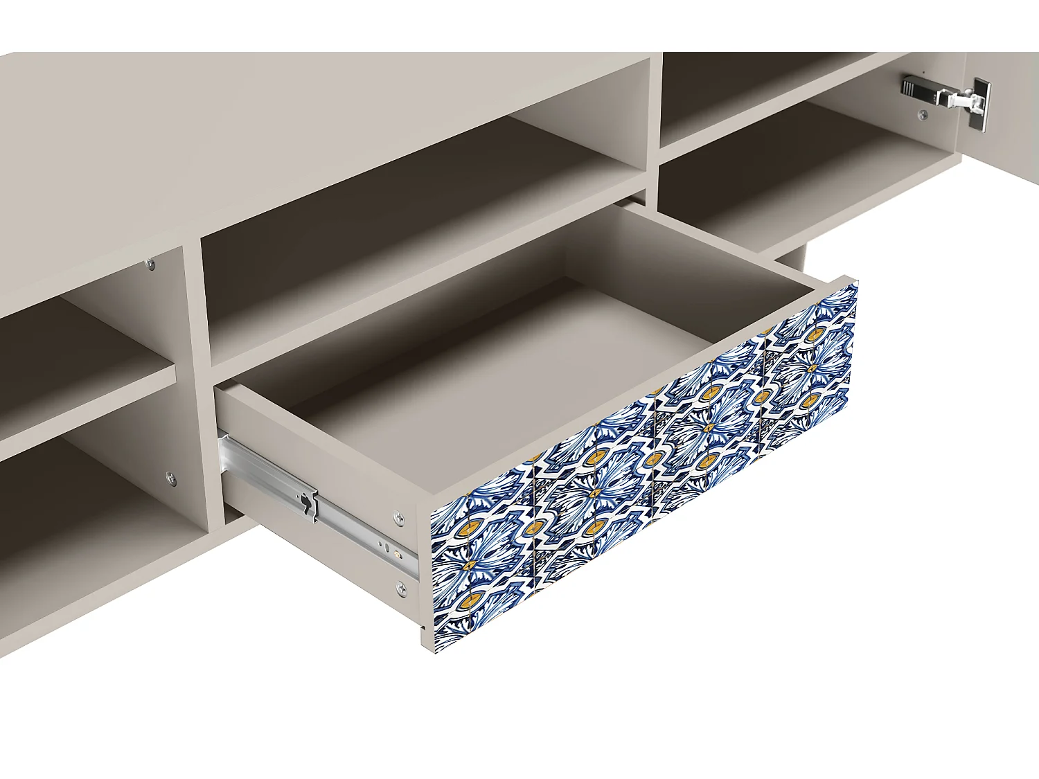 Mobile TV - 170х59х41 cm - T6 - Lovely Cornflowers, Sabbia