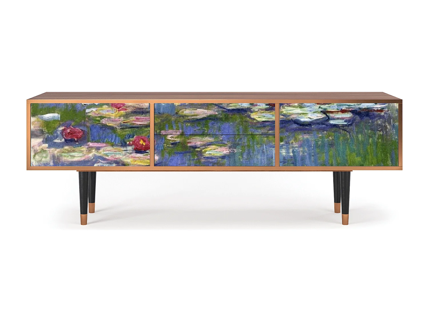 TV-meubel - 170х59х48 cm - T4 - The water lily pond  , Walnoot