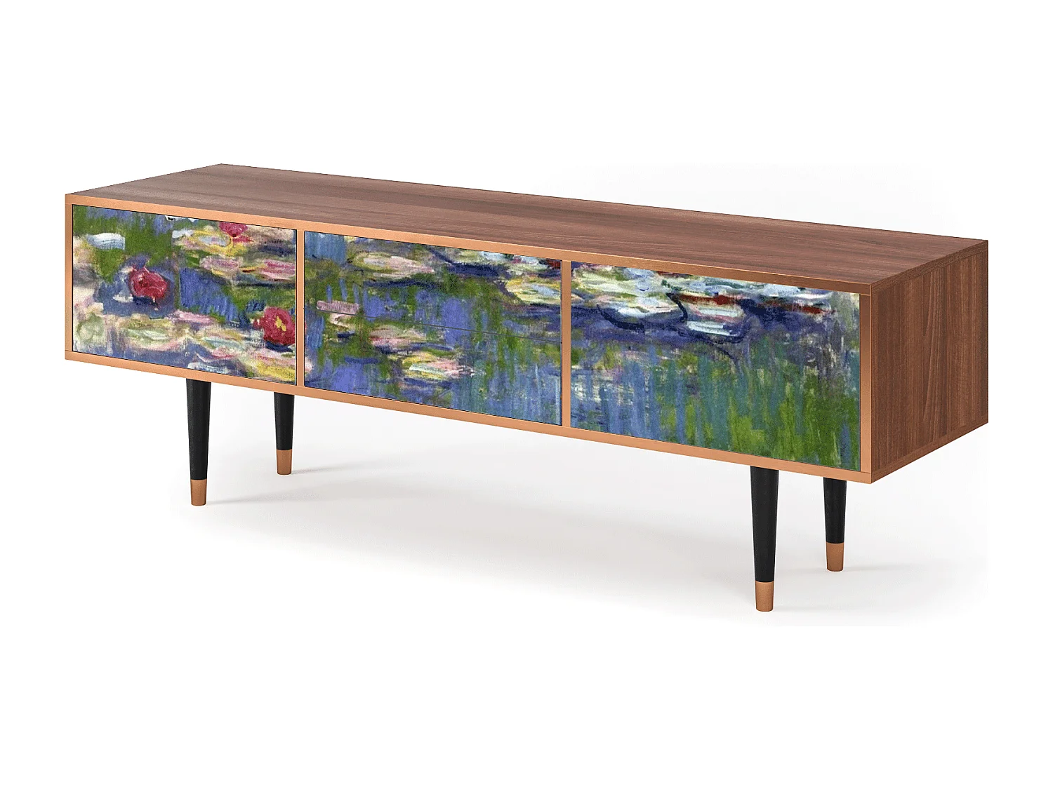 TV-meubel - 170х59х48 cm - T4 - The water lily pond  , Walnoot