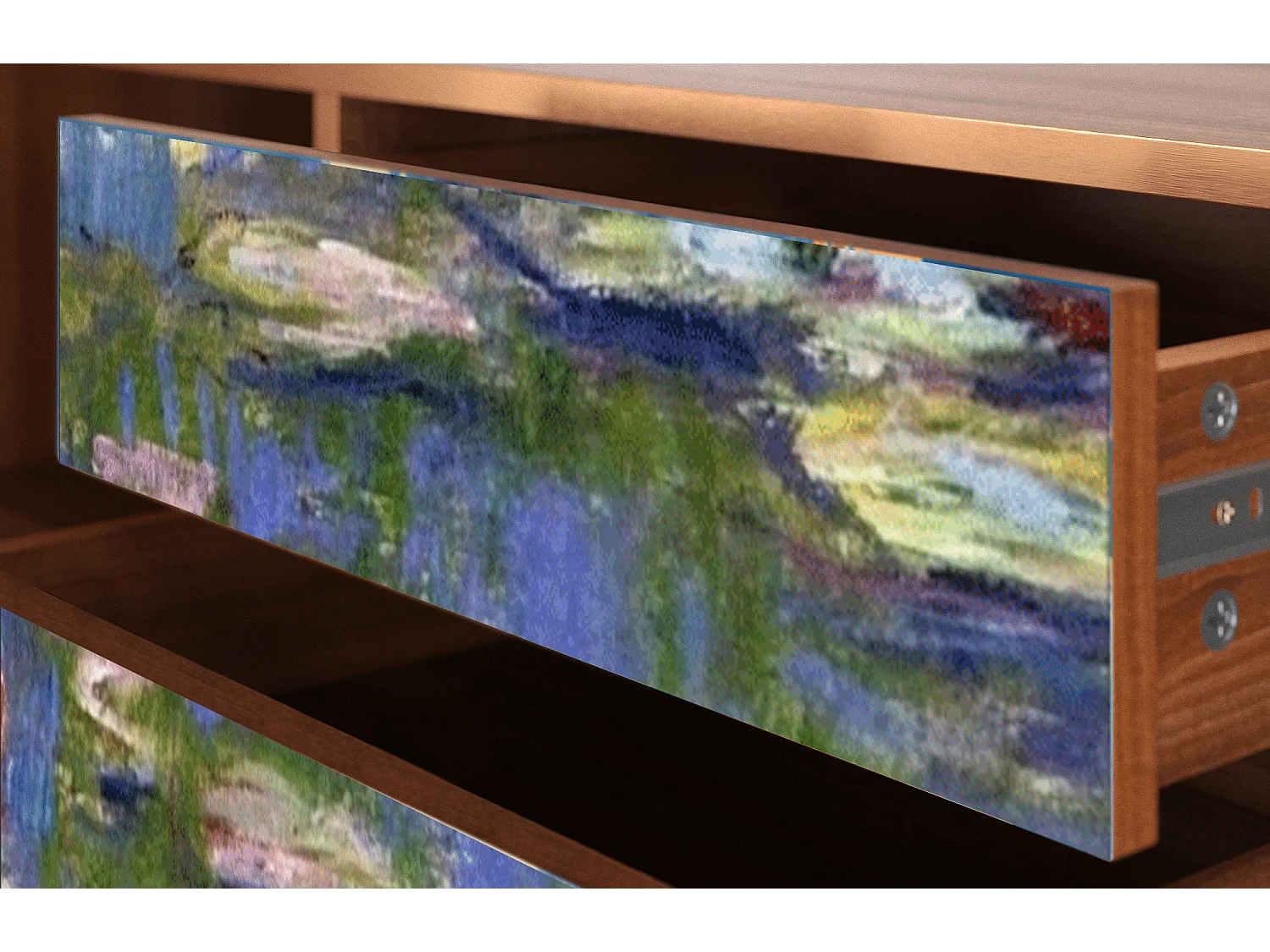 TV-meubel - 170х59х48 cm - T4 - The water lily pond  , Walnoot