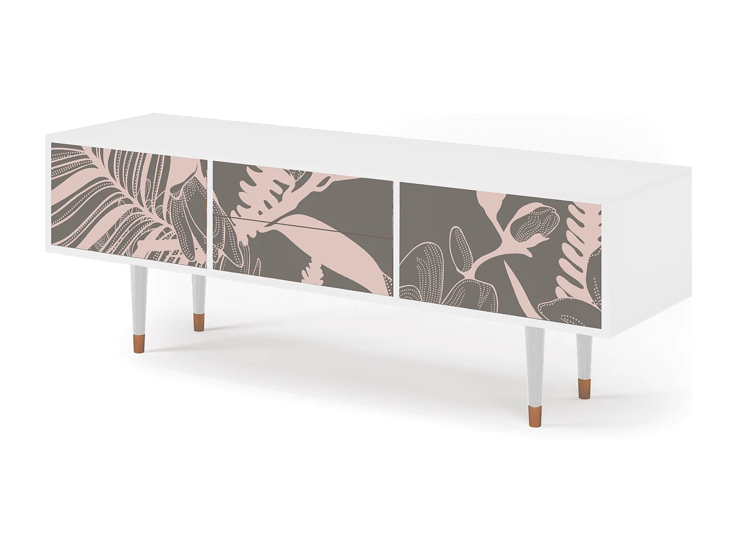 TV-Möbel - 170х59х48 cm - T4 - Issabelline Flower, Weiß