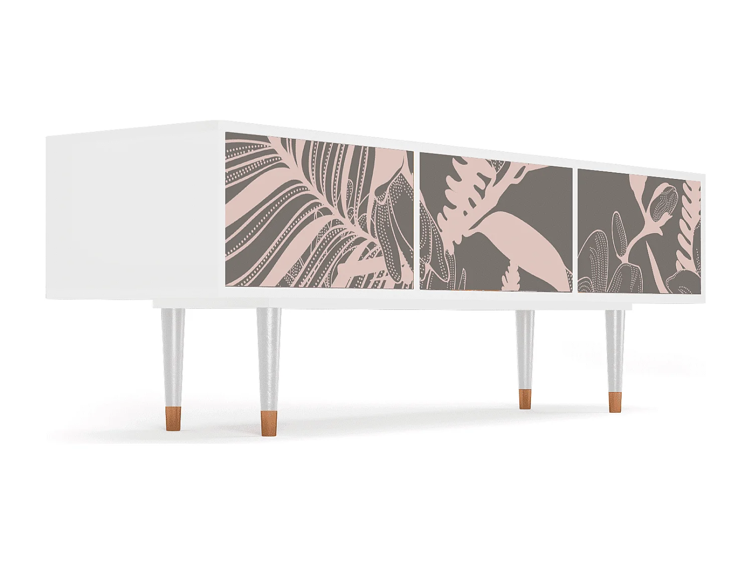 TV-Möbel - 170х59х48 cm - T4 - Issabelline Flower, Weiß