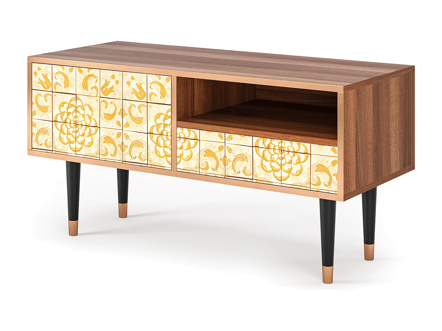 Meuble TV - 115х59х48 cm - T3 - Sunshiny Tile, Noyer