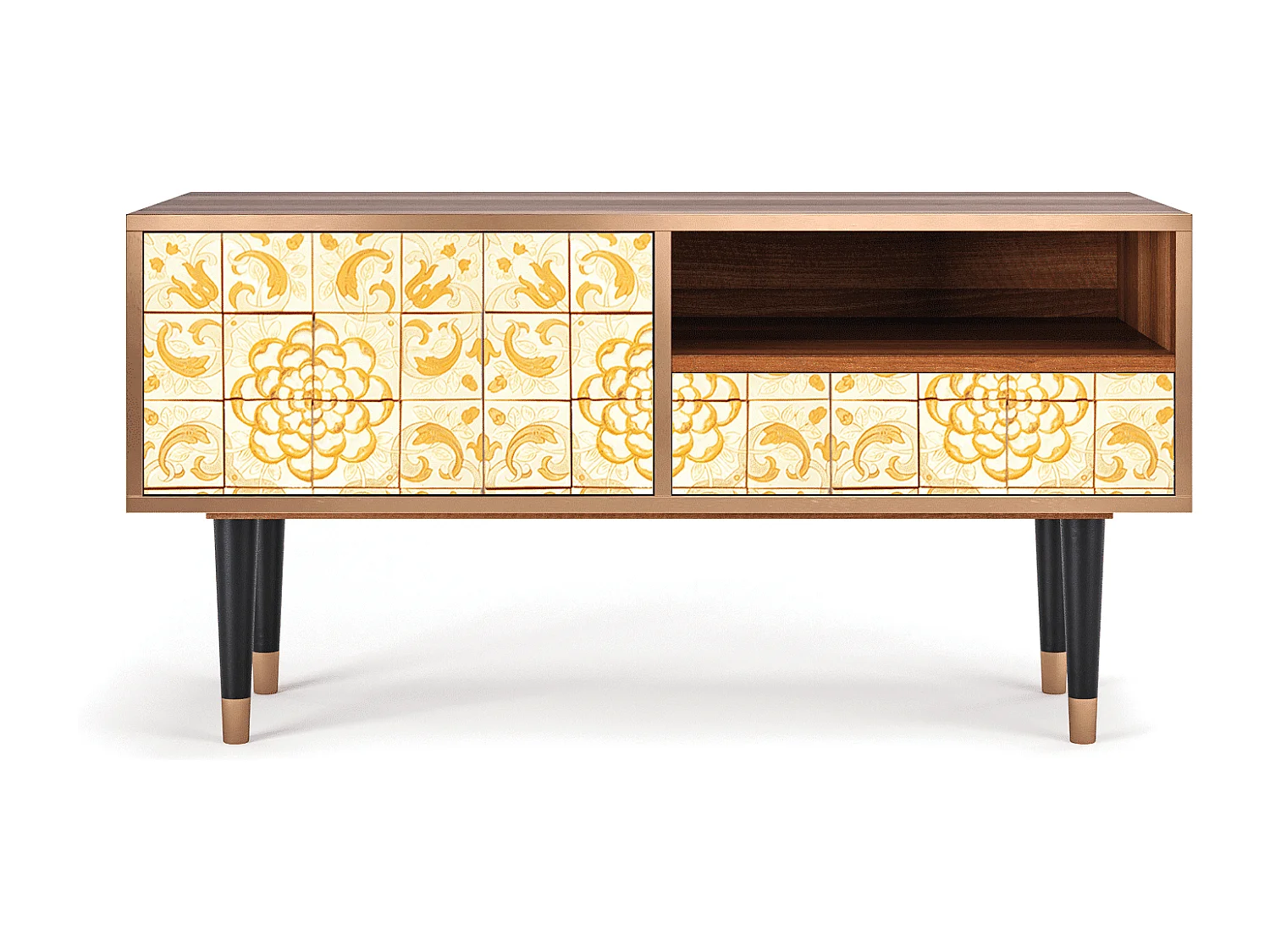 TV-Möbel - 115х59х48 cm - T3 - Sunshiny Tile, Walnuss