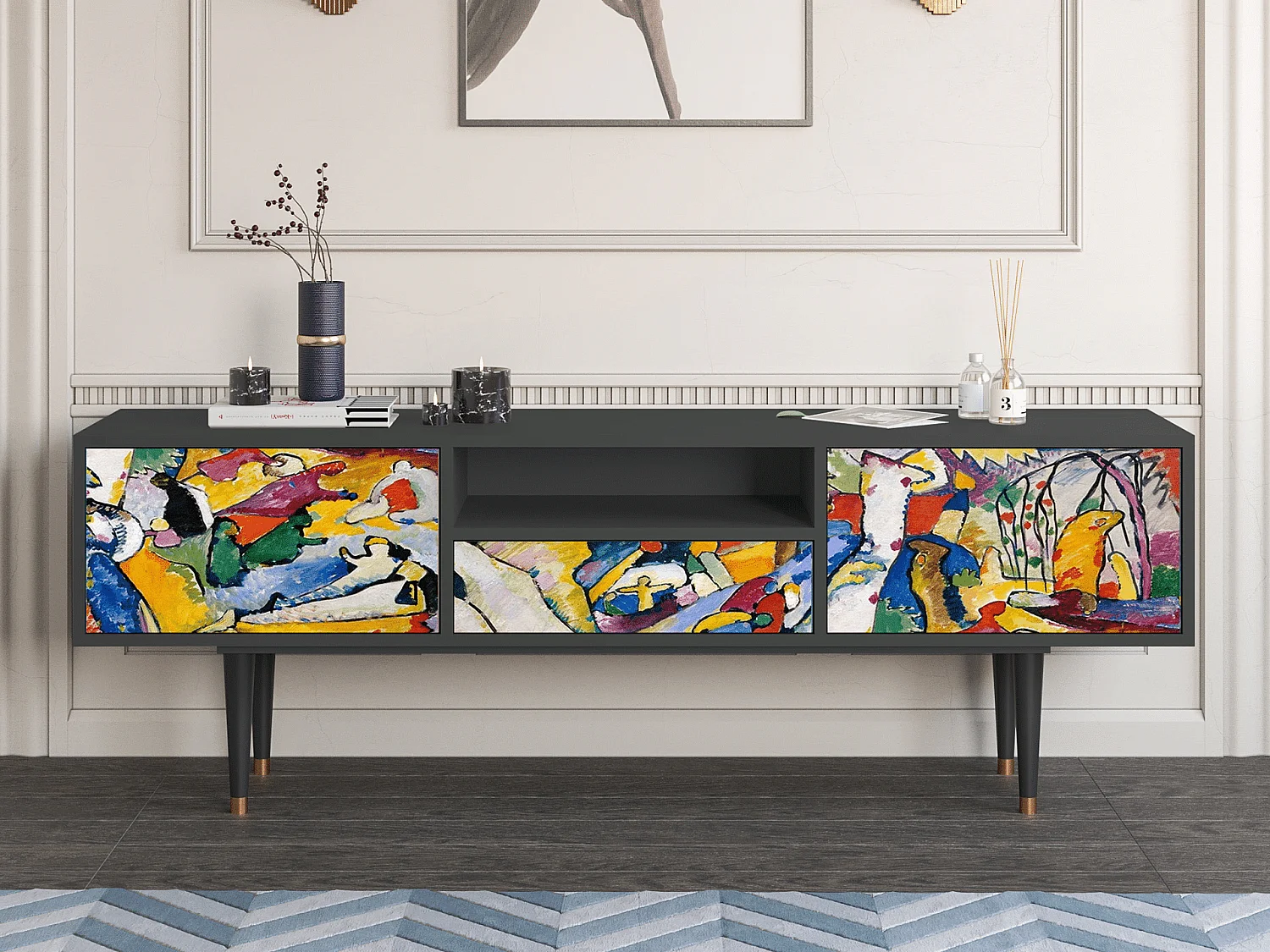 Mueble de TV - 170х59х41 cm - T6 - Improvisation 26  , Antracite