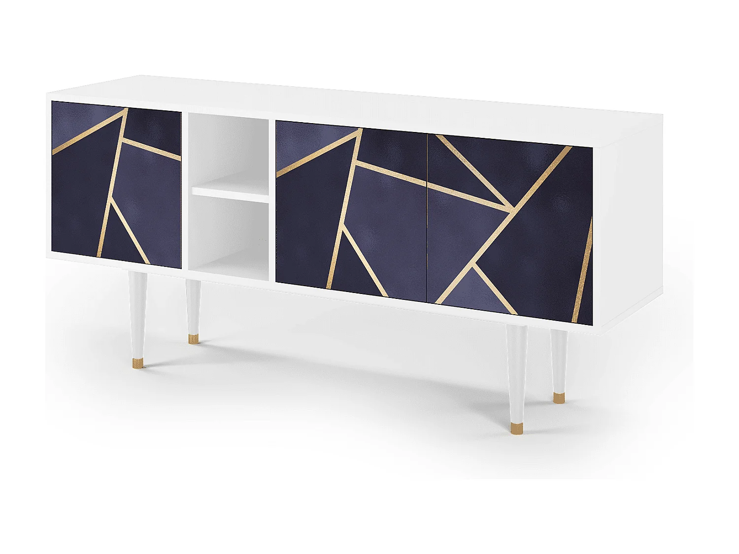 Szafka RTV - 150х69х41 cm - T5 - The Amethyst, Biały