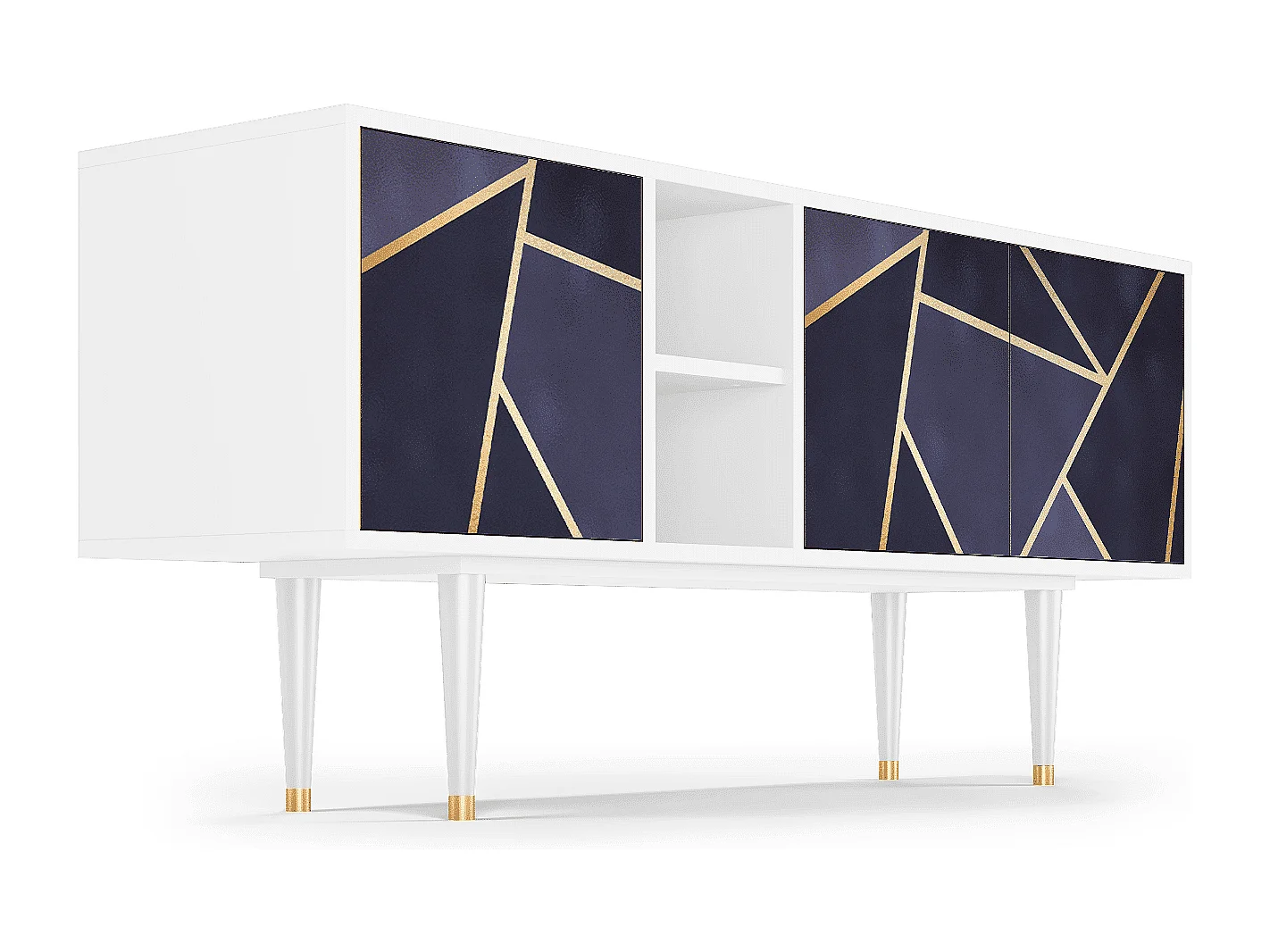 Meuble TV - 150х69х41 cm - T5 - The Amethyst, Blanc