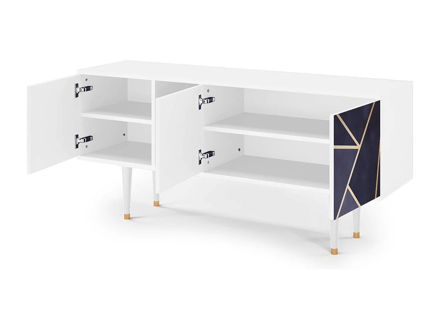 Meuble TV - 150х69х41 cm - T5 - The Amethyst, Blanc