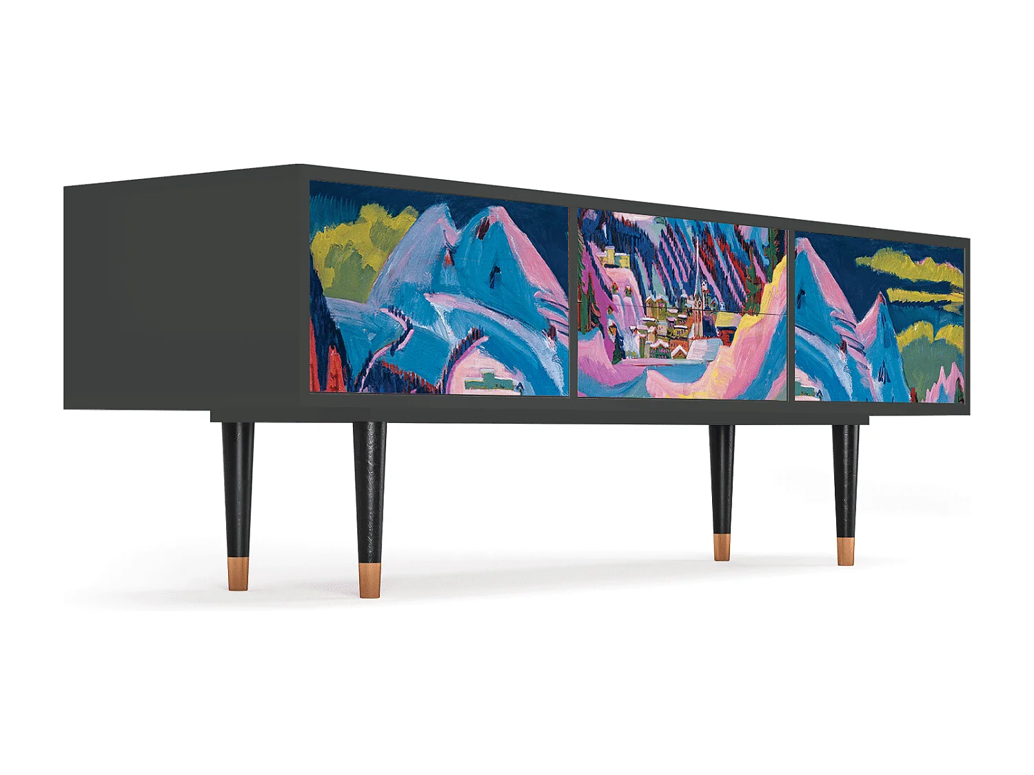 TV-Möbel - 170х59х48 cm - T4 - Davos Winter, Anthrazit