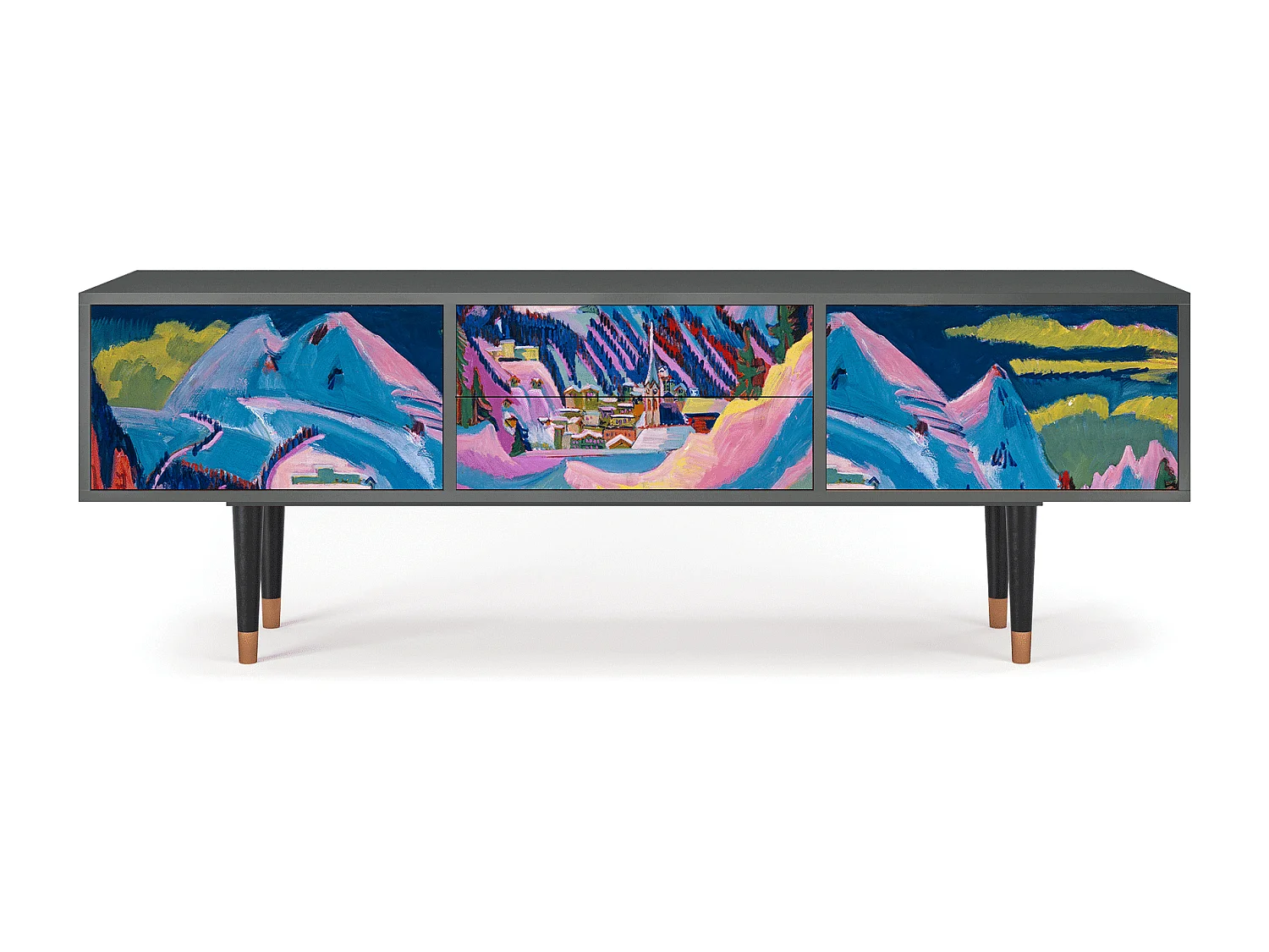 Meuble TV - 170х59х48 cm - T4 - Davos Winter, Anthracite