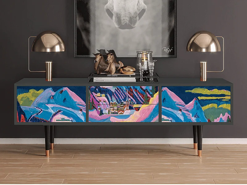 Meuble TV - 170х59х48 cm - T4 - Davos Winter, Anthracite