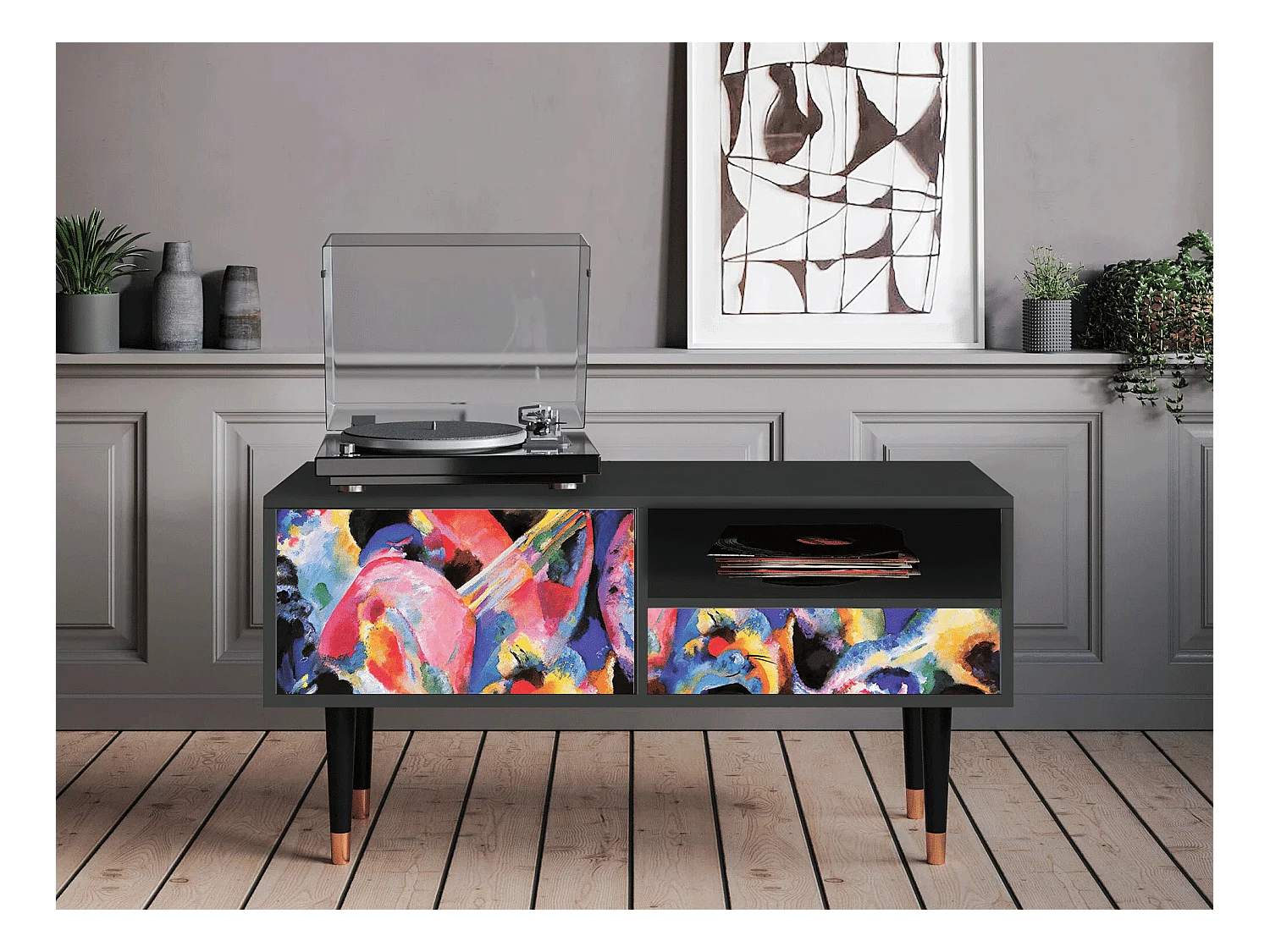 Meuble TV - 115х59х48 cm - T3 - Kandinsky, Anthracite