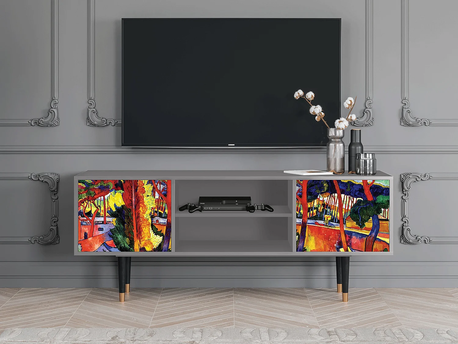 TV-Möbel - 170х69х48 cm - T2 - The Turning Road, Grau