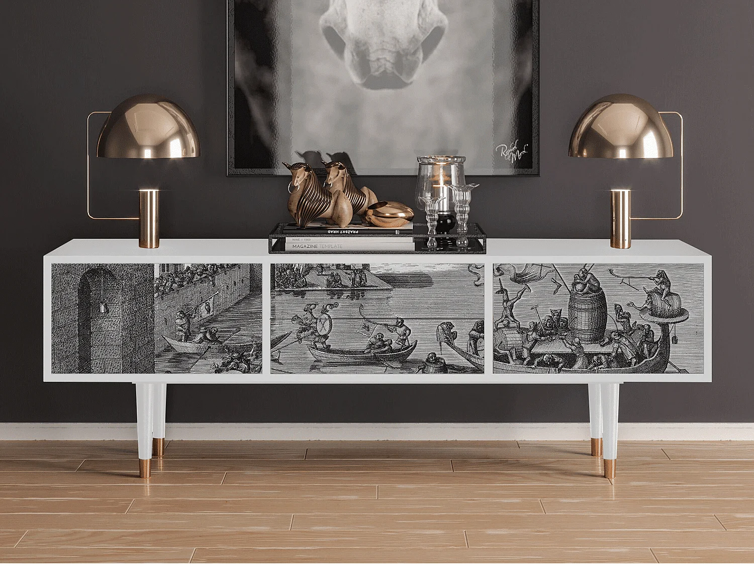 Mobile TV - 170х59х48 cm - T4 - Saint Martin, Bianco