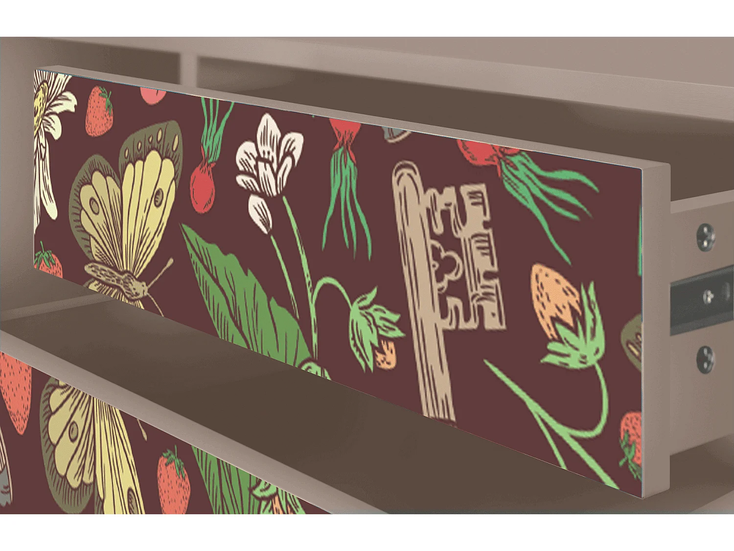 Mueble de TV - 170х59х48 cm - T4 - Alice in Wonderland, Latte