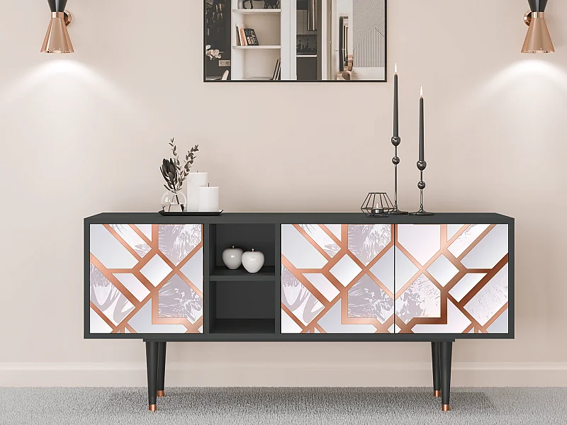 Szafka RTV - 150х69х41 cm - T5 - Pastel Fairytale, Antracyt