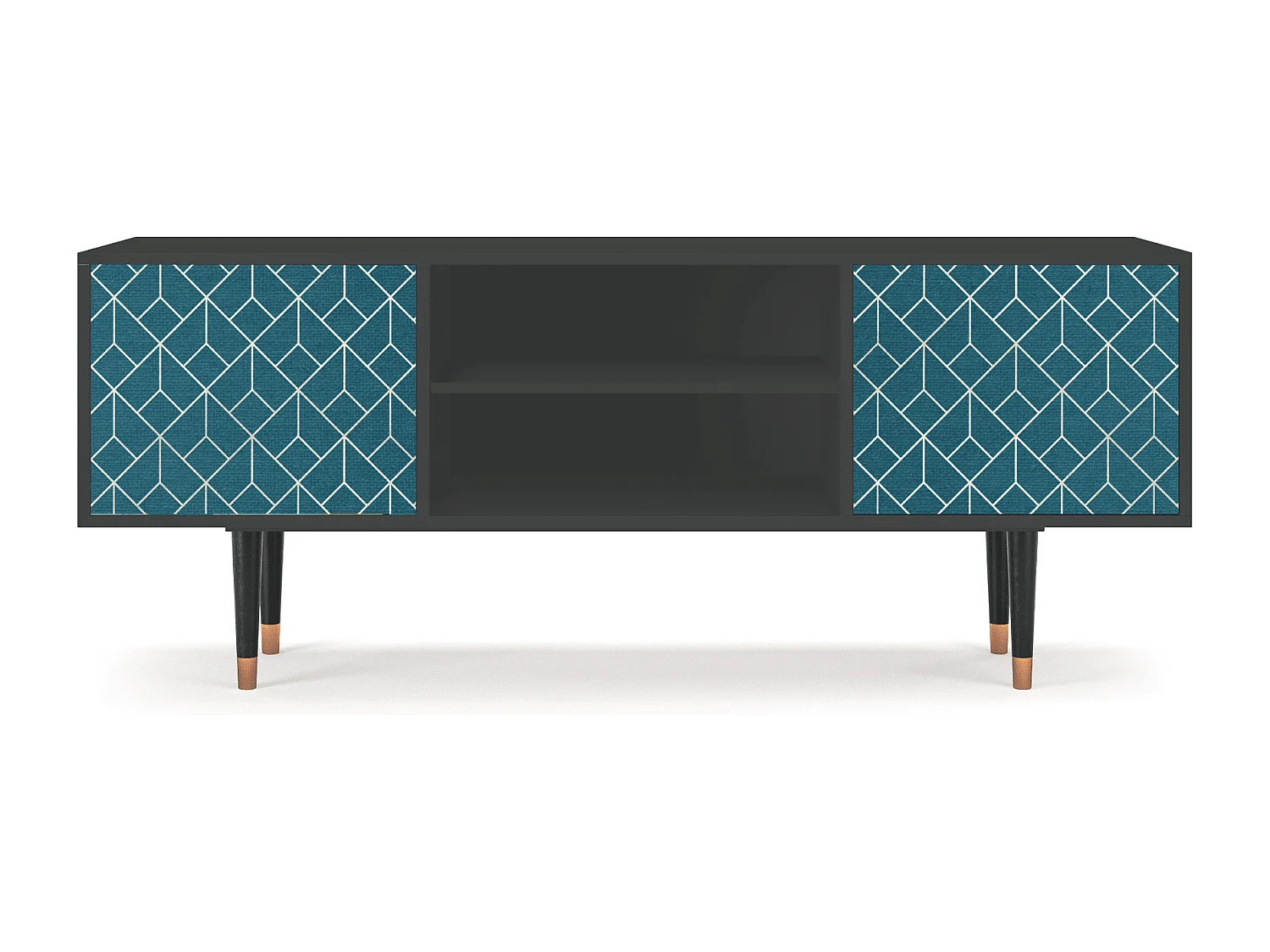 Mobile TV - 170х69х48 cm - T2 - Turquoise Geometry, Antracite